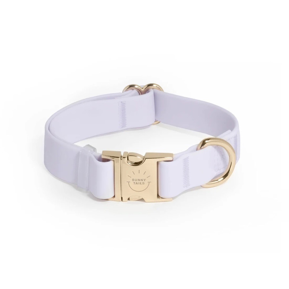 Sunny Tails Lavender Haze Waterproof Dog Collar Gold Hardware Small NEW